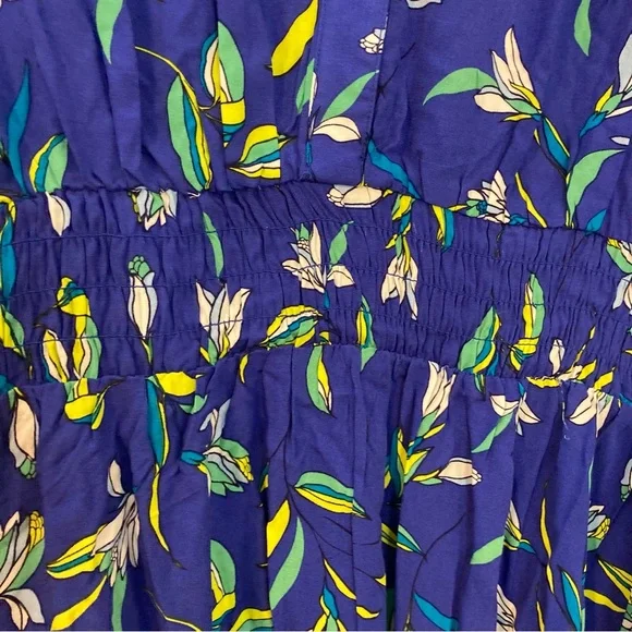 NWT Marissa Olivia Blue Floral Dress with Green and White Accents Women Size XL - Picture 3 of 8